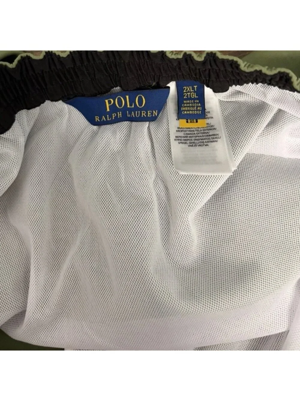 Polo Ralph Lauren Swim Trunks Big & Tall 2XLT Green Board Shorts Mesh NWT